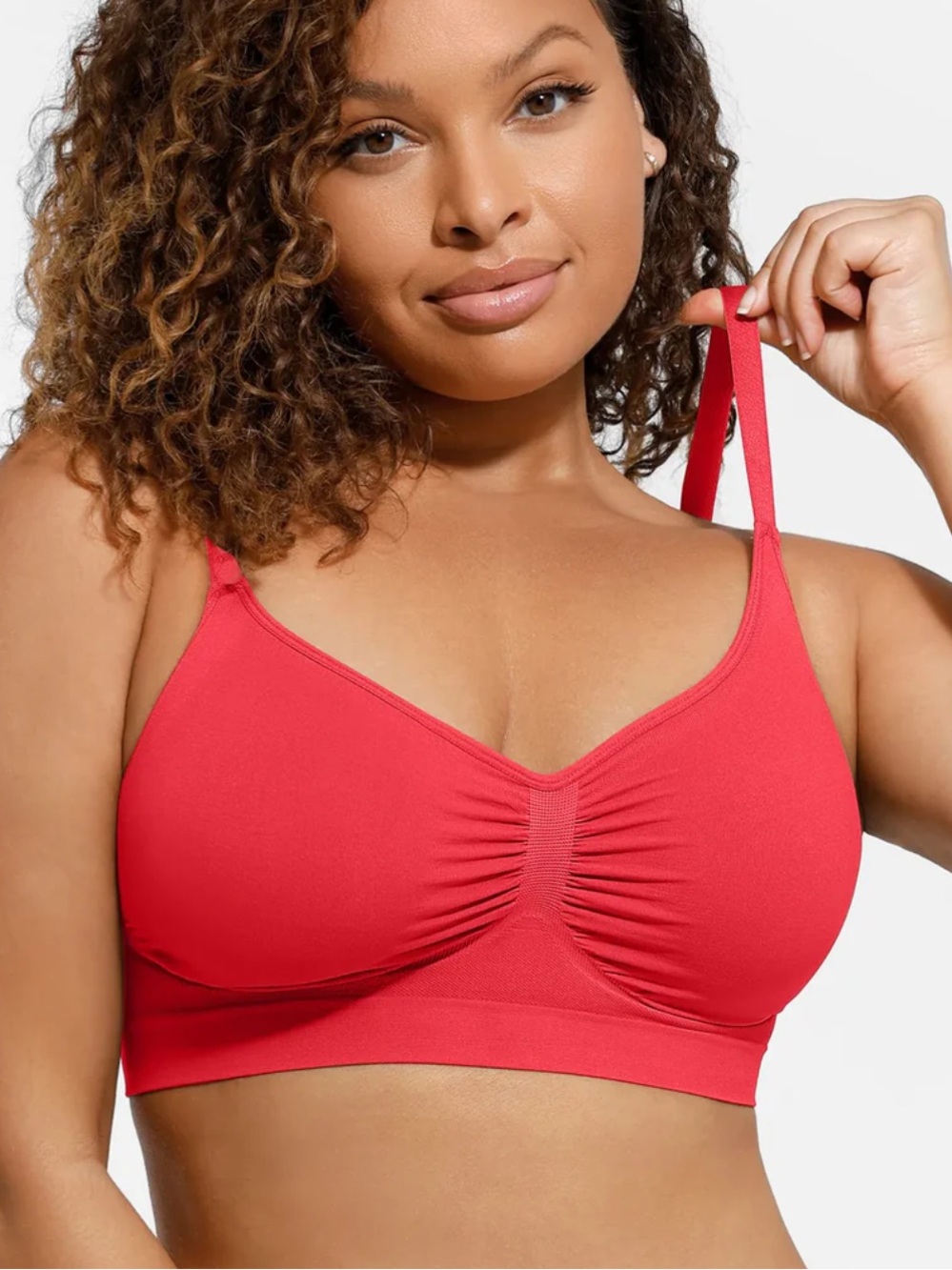 Red FEELINGIRL EVERYDAY WIRELESS BRA UNLINED SOFT BRA